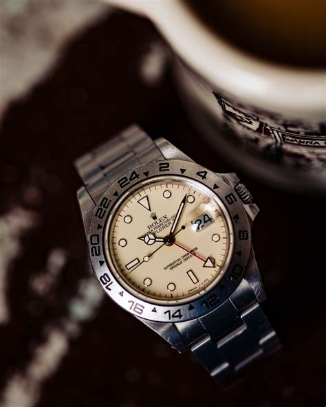 rolex cream dial explorer ii.